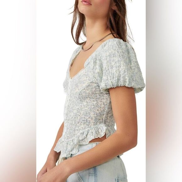 Free People Oh Baby Lace Crop Top In Tea Combo - Picture 4 of 5